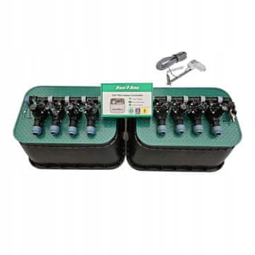 Komplet Rain Bird z 8 postajami: razdelilnik s kompresorjem, TM2, RSDBex, 2 jaška, PE 20