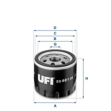 UFI 23.481.00 OLJNI FILTER KOVINSKI NIZ