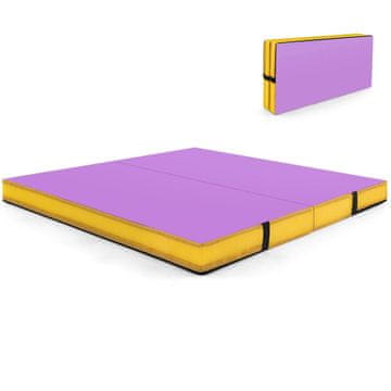 Costway Zložljiva gimnastična podloga za telovadbo 4ftx4ftx4in vijolična