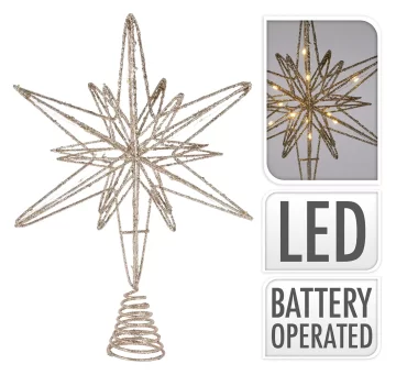 LED osvetlitev drevesa 20LED STAR 33cm CHAMPAGNE/GOLD