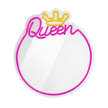 NEON Forever Light Neon Mirror LED Queen - toplo bela/roza