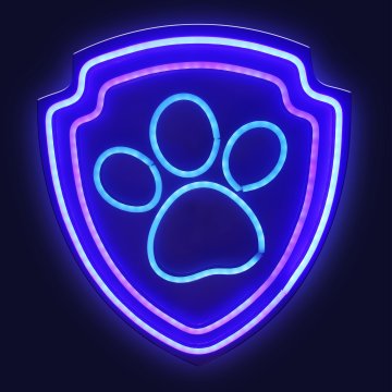 NEON PLASTROL Viseči neon LED na pleksi Psi Patrol - Šapa