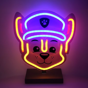NEON PLASTROL Neon LED na podstavku Psi Patrol - Chase