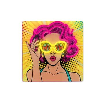 NEON PLASTROL Neon Art LED svetilka 'Power Woman' - rumeno-vijolična