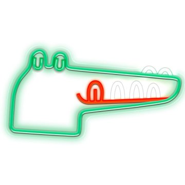 NEON TelForceOne NEON LED JURASSIC KROKODIL - Zelena + USB + zatemnilnik