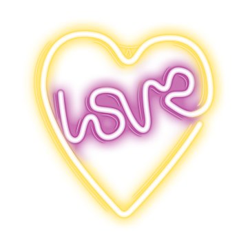 NEON TelForceOne Neon LED Love v Srcu NNE02 - Vijolična/Bela