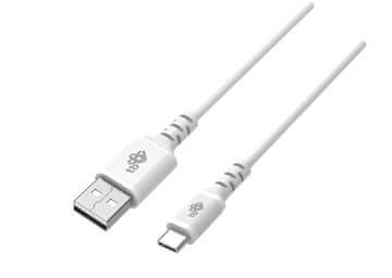 slomart TB Kabel USB C - USB C, 2m, silikonski, bel, Quick Charge