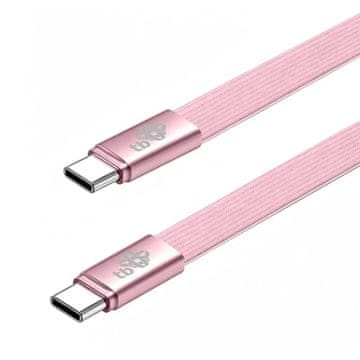 slomart TB Kabel USB-C v USB-C 1m, ploščati, puder roza