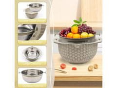 Cool Mango 4-v-1 cedilo s posodo za hitro odcejanje, s pokrovom in 3 rezalniki - WashMix