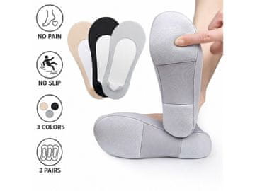 Cool Mango nedrseče ženske nogavice za udobnejši korak, univerzalna velikost, 3 pari - Sockgrips