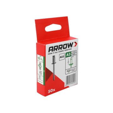 Arrow Aluminijaste slepe zakovice Arrow 3 x 8 mm (50 kosov)