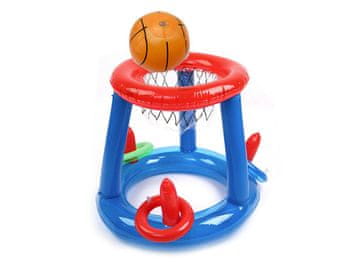 Cool Mango napihljiv košarkarski koš za bazen, vodna igra s košarkarskim obročem, PVC, moder - Ringy