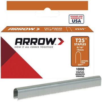 Arrow Arrow T25 14 mm (1000 kosov) – Zaobljene sponke za maksimalno globoko pritrjevanje kablov
