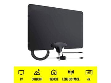 Cool Mango notranja digitalna TV antena za ostrejšo sliko, HD/4K-ready sprejem, 5 V, 3 m kabel