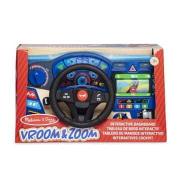 Melissa & Doug interaktivni igralni volan z leseno armaturno ploščo in GPS