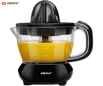 Alpina ožemalnik citrusov / juicer, električni, 25W, 700ml, 2 nastavka, 2 smeri delovanja, odstranljiva posoda, črn