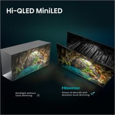 Hisense 50Q8S ULED MiniLED Smart TV, 126 cm, 4K Ultra HD, 144 Hz, črn/siv