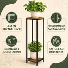 HOME & MARKER® Stojalo za rastline iz kovine, minimalistično in prostorsko varčno, za cvetlične lonce, notranjo in zunanjo uporabo | PLANTSTAND
