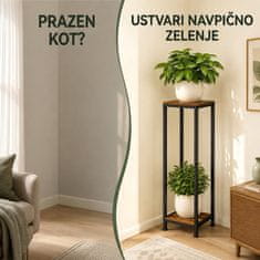 HOME & MARKER® Stojalo za rastline iz kovine, minimalistično in prostorsko varčno, za cvetlične lonce, notranjo in zunanjo uporabo | PLANTSTAND