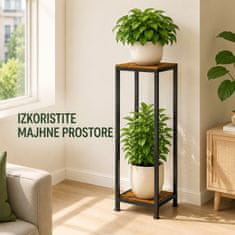 HOME & MARKER® Stojalo za rastline iz kovine, minimalistično in prostorsko varčno, za cvetlične lonce, notranjo in zunanjo uporabo | PLANTSTAND