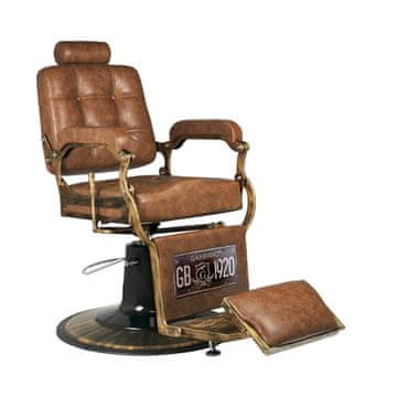 Gardj Europe Frizerski stol Gabbiano Boss »Old Leather« v svetlo rjavi barvi