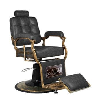 Gardj Europe Frizerski stol Gabbiano Boss »Old Leather«, črn