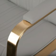 Gardj Europe Frizerski stol Gabbiano Acri v bež barvi z zlatim podstavkom