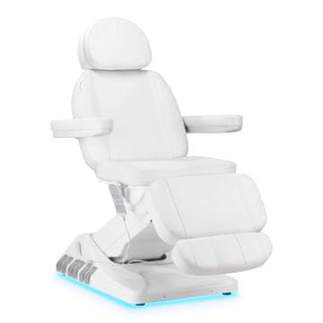 Gardj Europe Električni kozmetični stol Sillon Luxury s 3 motorji in upravljanjem z nogami, bel