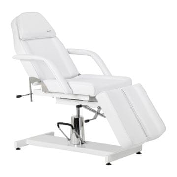 Gardj Europe Hidravlični kozmetični stol za pedikuro Sillon 210 z ležalnikom in deljeno oporo za noge, bel