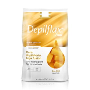 Gardj Europe Depilflax 100 – elastičen vosek za depilacijo z nizko tališčno temperaturo, Oro 5AB, zlati, 1000 g