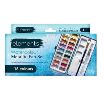 Rayher.	 Akvarelne barve Elements Metallic, set