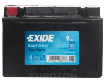 Exide AKUMULATOR 9AH L+ 120A POMOŽNI AGM EXIDE 150X90X105 - 9AH EK091