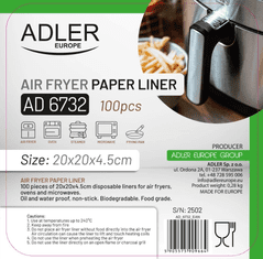 Adler Peki papirna posoda AD 6732, 20cm, 100kos