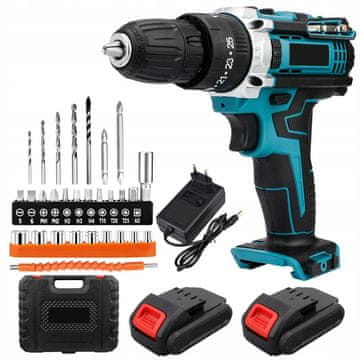 MG PowerDrill akumulatorski izvijač 21V + komplet orodja, moder