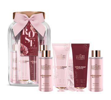 Darilni set v stekleni škatli Rose & Peony 5 kosov