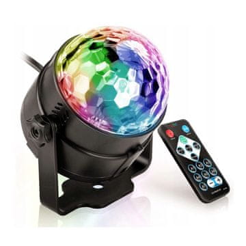 Retoo DISCO KROGLICA, RGB LED PROJEKTOR, REFLEKTOR ZA ZABAVE, LASER + DALJINSKI UPRAVLJALEC - E113