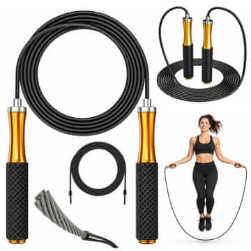 slomart Športna skakalna vrv LEAN TOYS, 3m, kovinski ročaji, ležaji