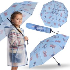 Disney DISNEY Stitch Moder dežnik z etuijem, ZA DEKLICE, ZLOŽLJIV dežnik 52cm