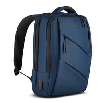 Northix Nahrbtnik za prenosnik, moder, polnilni priključek USB-C, 15L