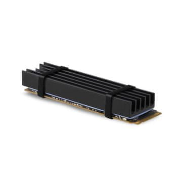 AXAGON Pasivni hladilnik za M.2 SSD diske CLR-M2L10 ALU (2280, višina 10 mm), črn aluminijast hladilnik (CLR-M2L10)