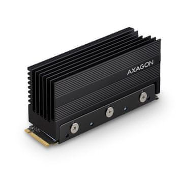 AXAGON CLR-M2XL ALU Ekstremni pasivni hladilnik za M.2 SSD diske (2280, XL višina 36 mm), črn aluminijast hladilnik (CLR-M2XL)