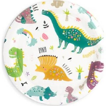 Papirnati krožnik dinozaver 18cm 6 kosov - Party Pal