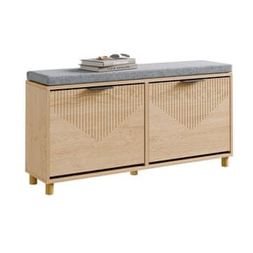 SoBuy Klop za čevlje z odlagalnim prostorom za 8 parov 100x24x50 cm naravno lesena