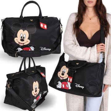 Disney DISNEY Miška Miki Črna potovalna, turistična, ženska vikend torba 46x24x35 cm