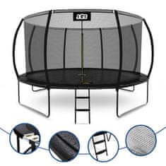 Aga SPORT EXCLUSIVE Trampolin 366 cm Črna + zaščitna mreža + lestev