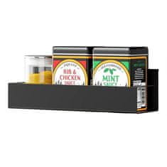 Cool Mango magnetna polica za hladilnik 2 kosa (1 + 1 GRATIS), brez orodja, črna, 29,5 x 9,5 x 5 cm - MagRack