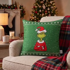 sarcia.eu Grinch Božična prevleka za blazino, KOMPLET 2 kos., bombažna, dvostranska, DEKORATIVNA 40x40cm