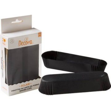 Decora Papirnati lončki za eclair 135x33x28mm črni 60pcs -