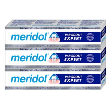 Meridol Zobna pasta proti krvavitvi dlesni in parodontitisu Paradont Expert tripack 3 x 75 ml