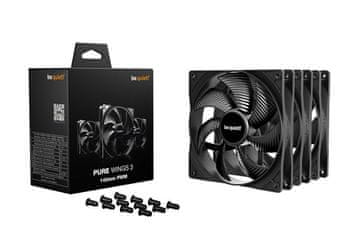 Be quiet! Pure Wings 3 140mm PWM (3-Pack) Komplet ventilatorjev za ohišje (140 mm, 1200 RPM, PWM) (BL139)